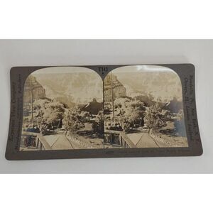 Antique 1920s Vista Of The Grand Canyon, Rim Trail, Arizona Stereoview Card